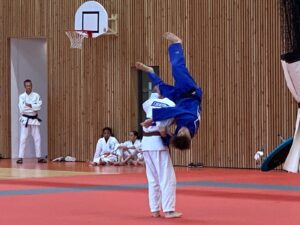 Présentation d'un kata pendant le gala du Seysses Arts Martiaux judo ju-jitsu 2024